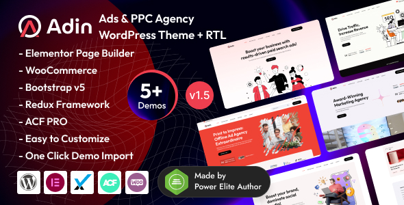 Adin - Advertising & PPC Agency Elementor WordPress Theme Logo